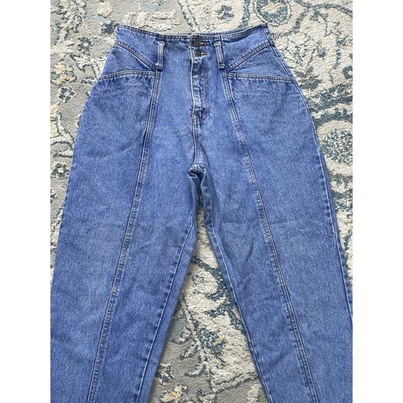 90s High Waisted Tapered Mom Jeans Sz 11 | Vintage Manisha Denim - Picture 2 of 11